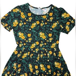 LulaRoe Yellow Rose Amelia Dress Size Large